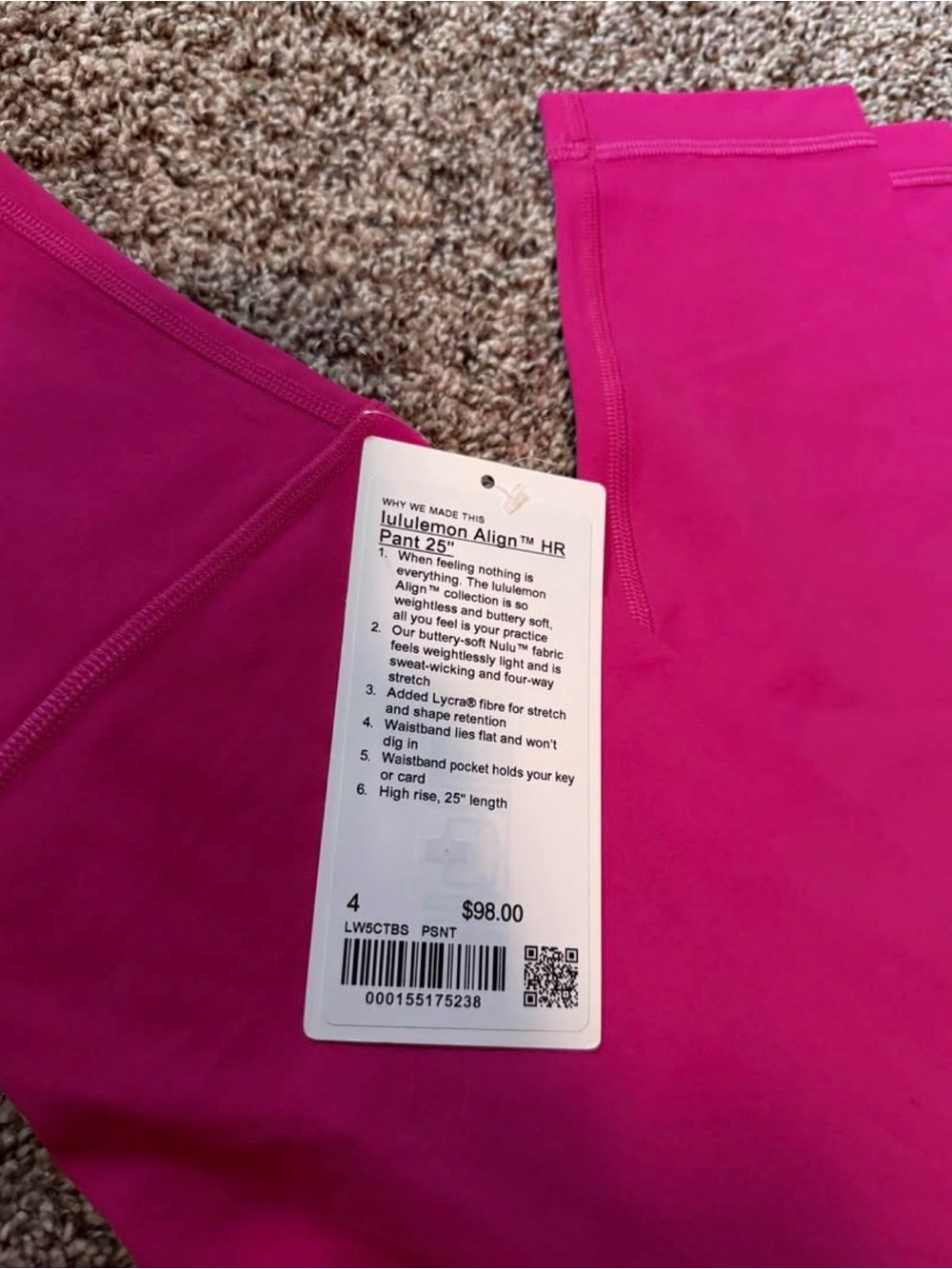 lululemon athletica women’s Align High-Rise 25” Leggings - Bright Pink